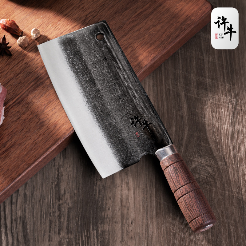Forged bearing steel, hand-made household kitchen knife, commercial chopping knife, sharp, old-fashioned chef's thickened roast and wax knife Application Scenario