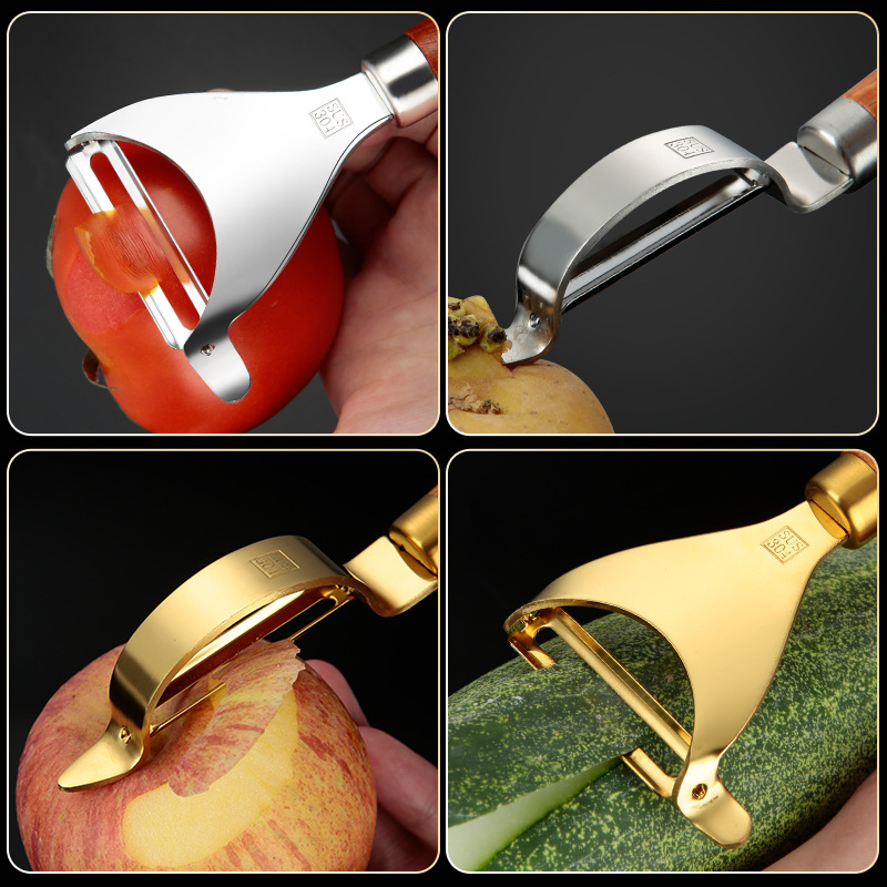 Cross-border 304 stainless steel peeler, rosewood handle, melon peeler, kitchen small tools, fruit peeler, corn peeler Application Scenario