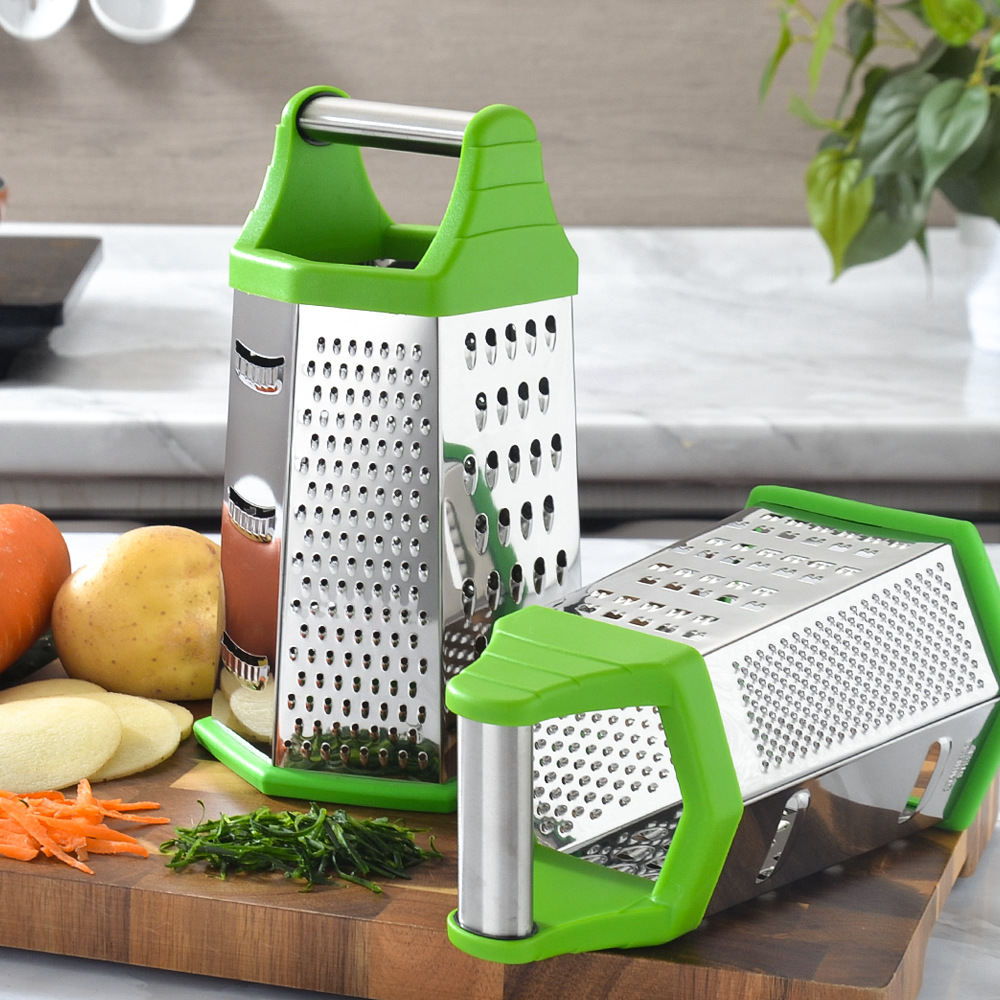 Wholesale stainless steel grilles, daily kitchenware, six-sided grilles for potatoes, radishes and cheese, multi-functional vegetable slicers details Picture
