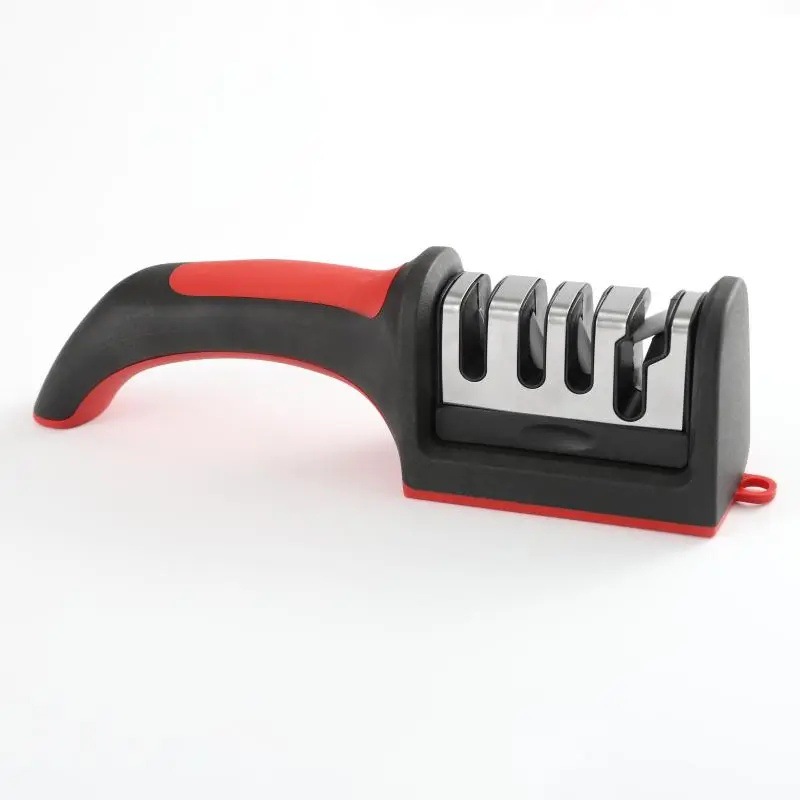 A household multi-functional kitchen knife and scissors knife sharpener, a four-section stone popular quick knife sharpener frame, a sharpening tool Item Picture