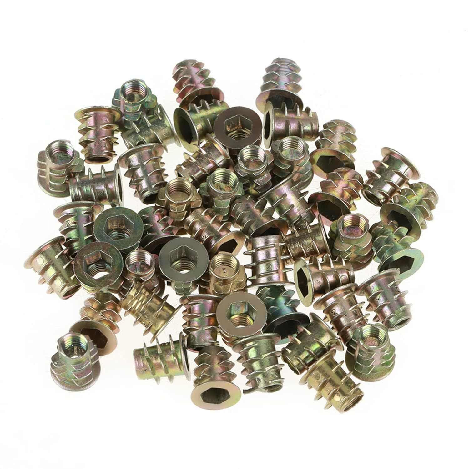 50 Stucke M5 * 10mm Zinklegierung Gewindeeinsatz Muttern Ei full figure