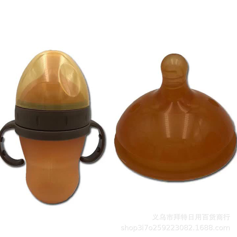Newborn baby simulation breast milk realistic silicone milk bottle, fully soft wide mouth anti-flatulence weaned baby nipple wide mouth Specification drawing