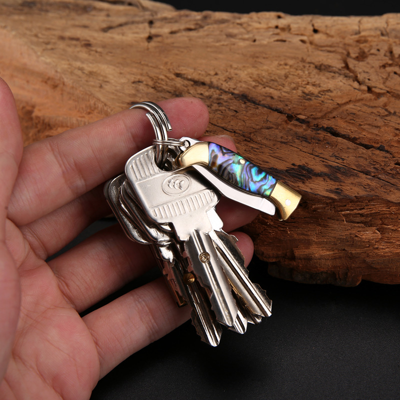 Pocket knife, brass mini knife, parcel opening knife, portable package opening knife, keychain mini folding knife Specification drawing