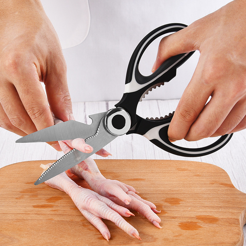 In-stock cat scissors, stainless steel chicken bone scissors, household multi-functional kitchen vegetable and food scissors, walnut scissors Application Scenario
