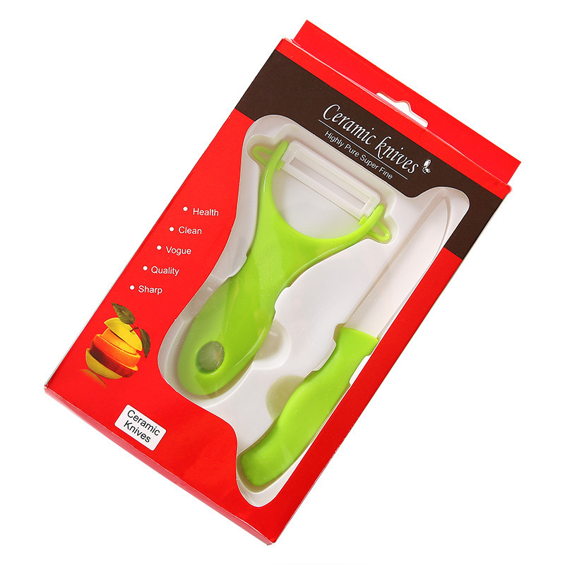 Two-piece sets of ceramic fruit knives and fruit peelers from the manufacturer, creative gifts Item Picture
