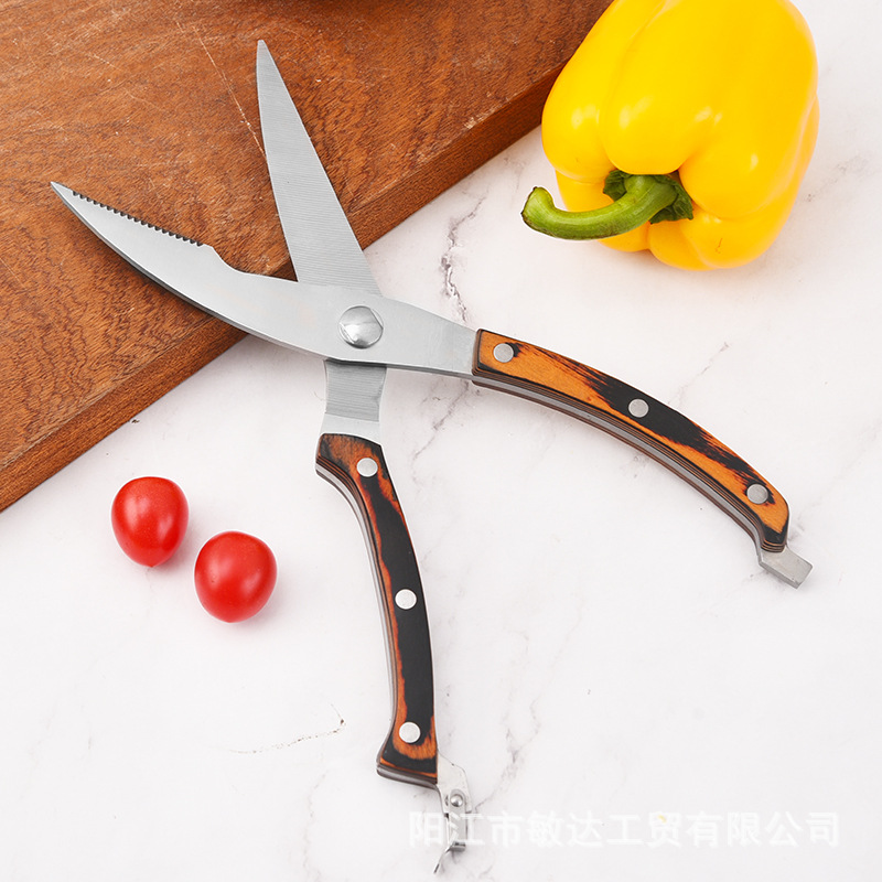 Factory in-stock strong chicken bone scissors K1 Yangjiang kitchen multi-functional kitchen hard bone food complementary food household scissors Application Scenario
