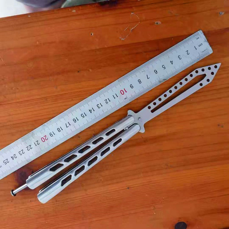 Supply maintenance-free butterfly swing knives, color titanium practice knives, stainless steel practice tools, combs without sharp edges Item Picture