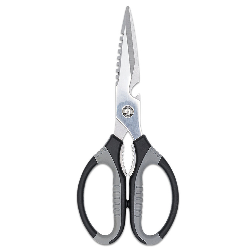Factory wholesale of household stainless steel kitchen scissors with detachable bottle caps and multi-functional plastic kitchen meat cutters Item Picture