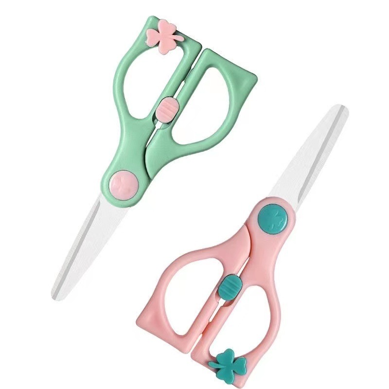 Baby food scissors, children's food scissors with box, multi-functional stainless steel household kitchen scissors, ceramic scissors Item Picture