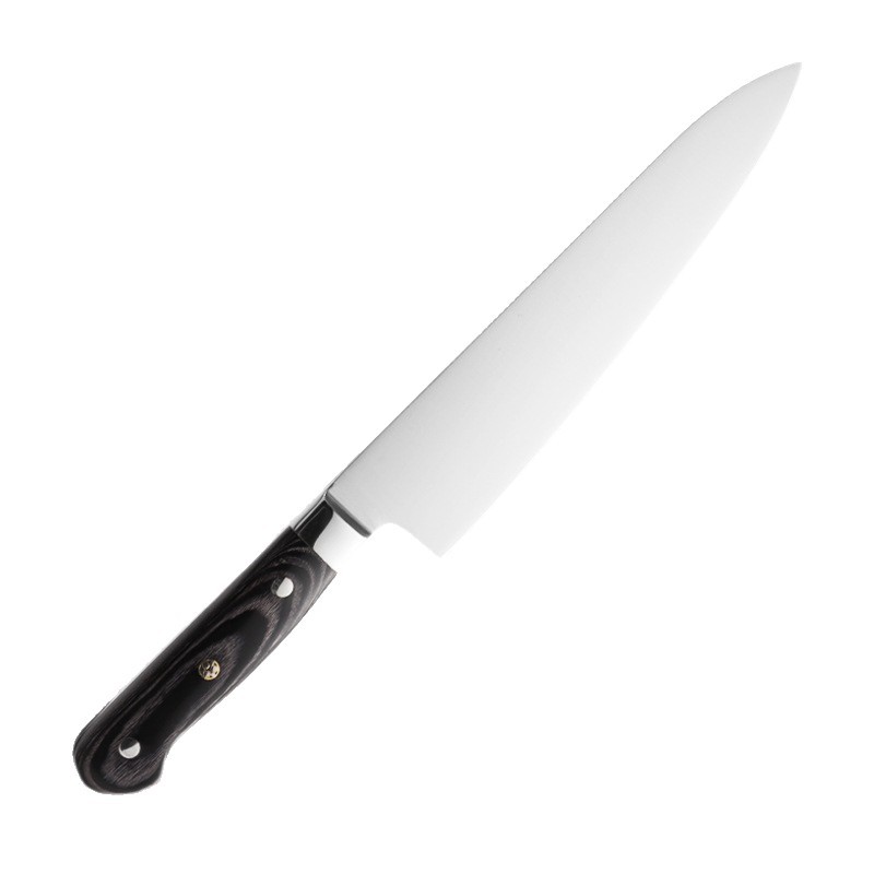 Amazon's popular 9-inch color wooden handle chef's knife, Western cuisine chef's knife, household stainless steel slicing knife Item Picture