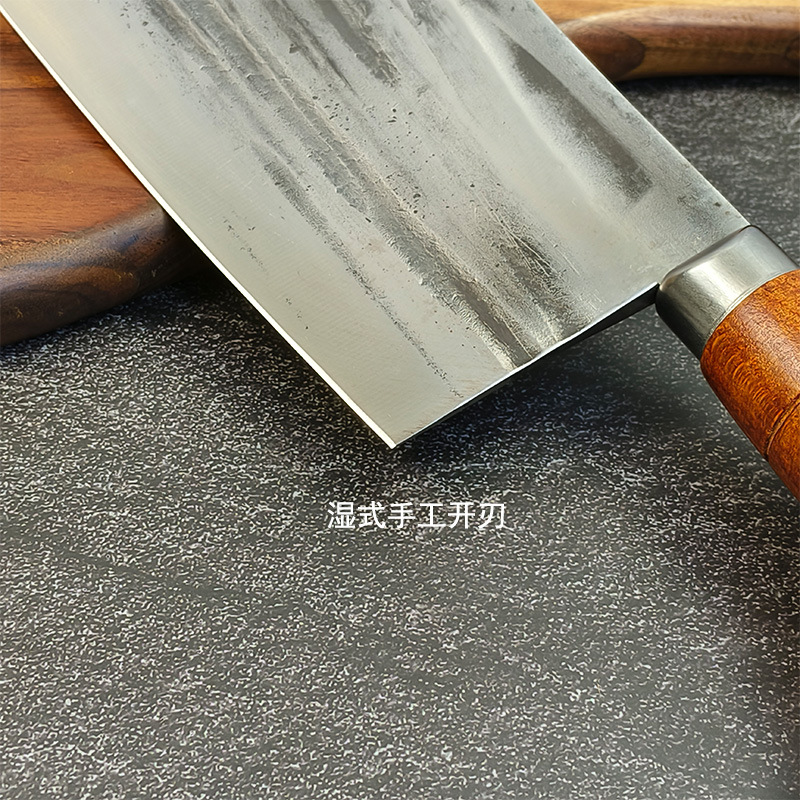 The blacksmith's pure handcrafted genuine small Jiujiang kitchen knife is super fast and sharp. It is a special cutting knife for chefs and a multi-purpose knife for barbecuing and waxing Specification drawing