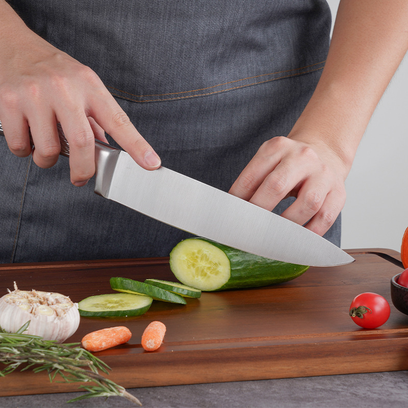 Jiameikang knife set with knife sharpener, new cross-border 8-piece knife set, stainless steel chef knife and fruit knife combination Specification drawing