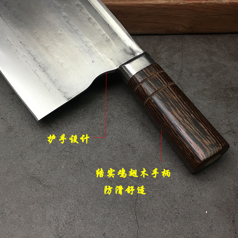 Blacksmith's hand-forged chopping knife thickened, chef's special knife for barbecuing and curing meat, cutting chicken, duck and goose, slicing meat, civil and military kitchen knives details Picture