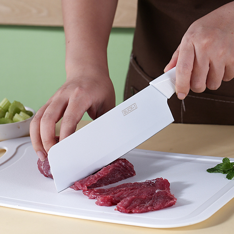 A four-piece set of stainless steel knives and cutting boards in stock, suitable for baby food knife sets, melon peels, kitchen knives, fruit knives and cutting boards details Picture