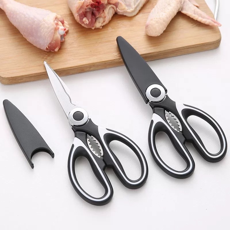 Powerful kitchen scissors, panda scissors, chicken bone scissors, barbecue scissors, stainless steel multi-functional scissors, food and complementary food, fish killing Specification drawing