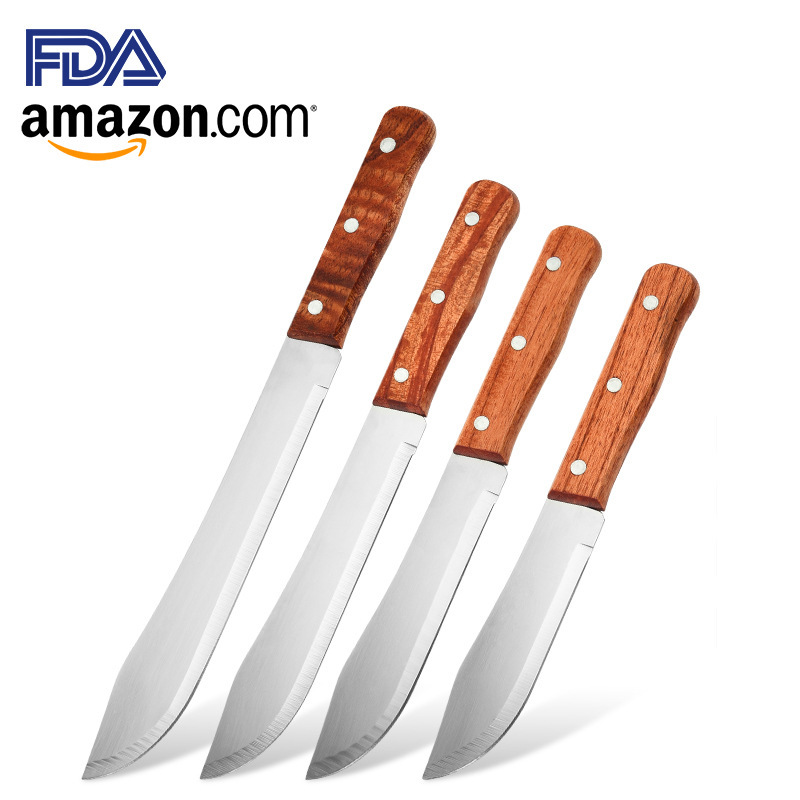 Foreign trade chef knife handle, kitchen knife, meat knife, stainless steel cooking, sushi blade, sashimi, Western-style kitchen details Picture
