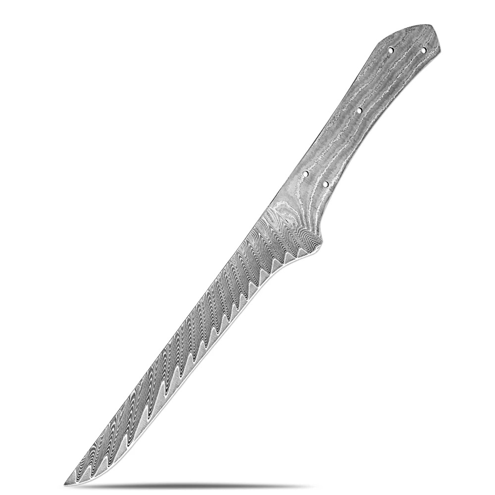 Cross-border integrated Damascus steel boneless knife blank sharp forged kitchen blade, DIY knife blank boneless knife Item Picture