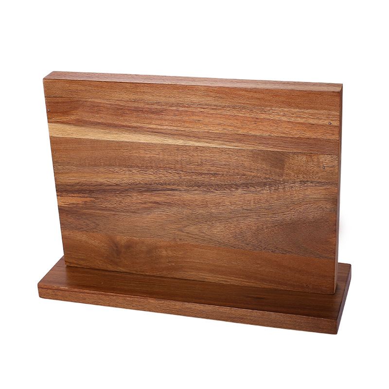 Solid wood double-sided upright magnetic knife holder kitchen knife display stand, multi-functional powerful detachable magnetic knife rack Item Picture