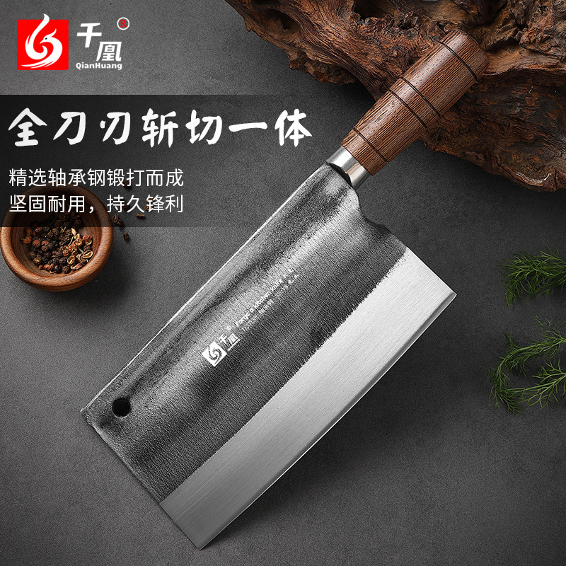 A 1.2-pound bearing steel hand-forged and cut dual-purpose knife with hammer pattern, a Chinese dual-purpose kitchen knife of the same style as Lu Dachui details Picture