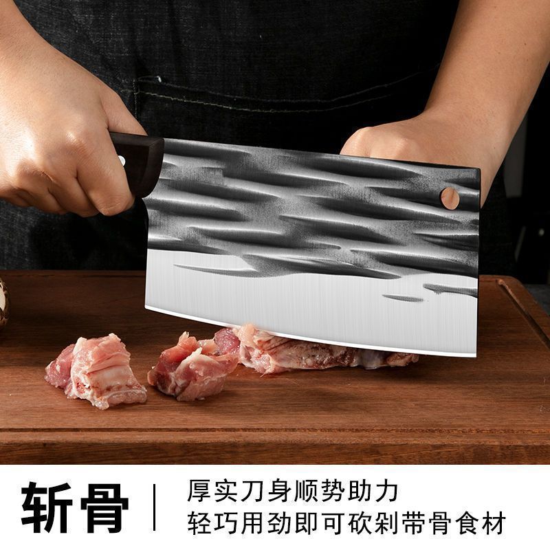 Kitchen thickened bone knife, sharp forged bone chopping knife, high-carbon steel kitchen knife, meat cutting, household bone chopping chef's knife Item Picture