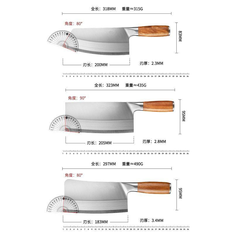 Two-piece set of forged stainless steel kitchen knives, household sharp slicing knife, kitchen knife, meat knife, chef's knife, dual-purpose knife Application Scenario