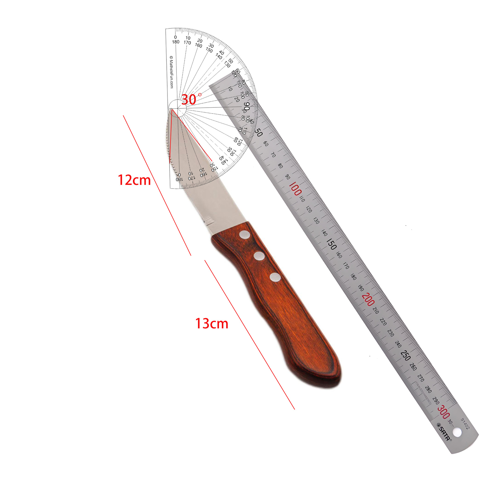Stainless steel steak knife, large serrated knife, colored wood handle, Western cuisine knife, hotel special steak knife details Picture