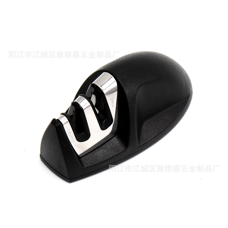 Mouse tungsten steel ceramic knife sharpener, home quick two-piece mini portable knife sharpener, simple stone sharpener Item Picture
