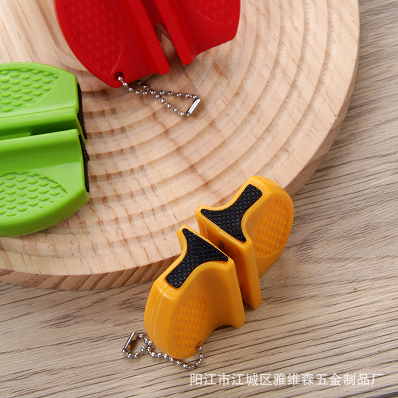 Mini knife sharpener, portable ceramic sharp knife, tungsten steel outdoor knife, double-sided knife sharpener, household kitchen small tool details Picture