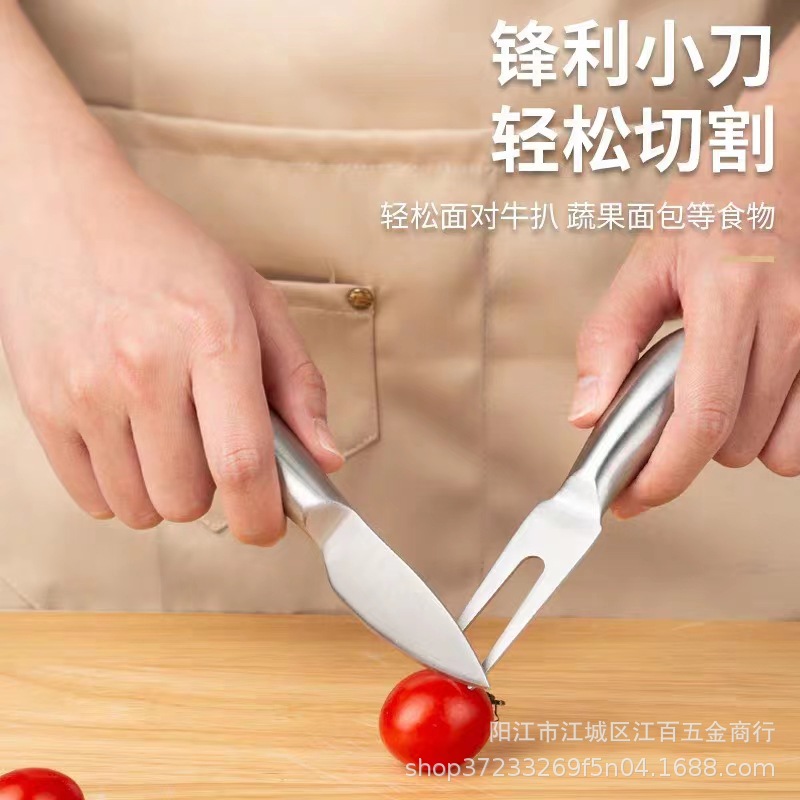 Manufacturer's in-stock cheese knife sets, all stainless steel butter knives, pizza knives, cheese forks, butter cutters, cake knives and forks details Picture