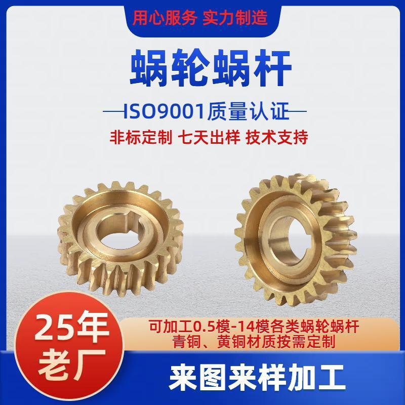 Woodworking machinery worm gear 2.25 mold 24-tooth worm gear worm, provided drawings or samples, high-precision copper worm gear full figure