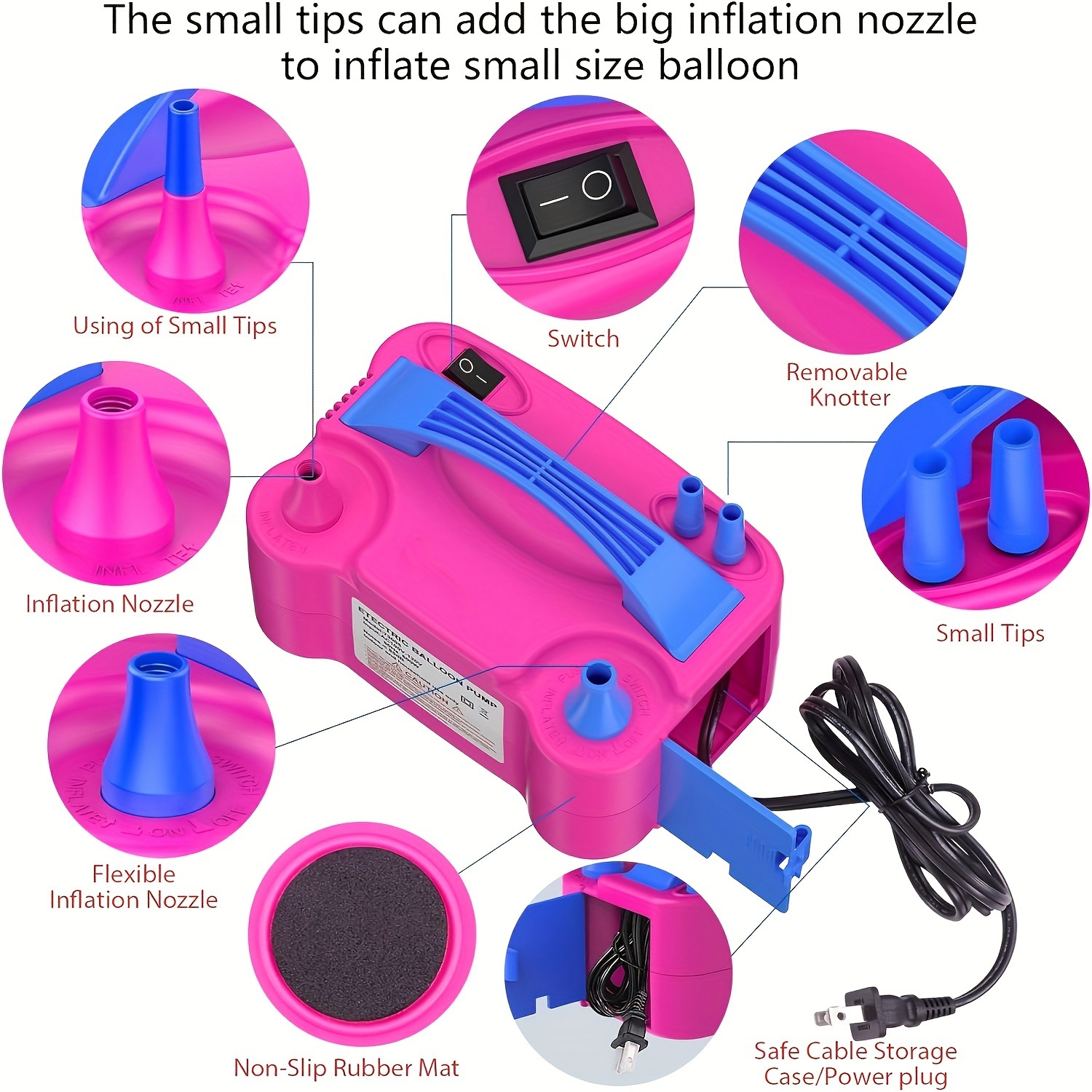 Buy 1 Get 10 Balloons Free Electric Balloon Inflator undefined
