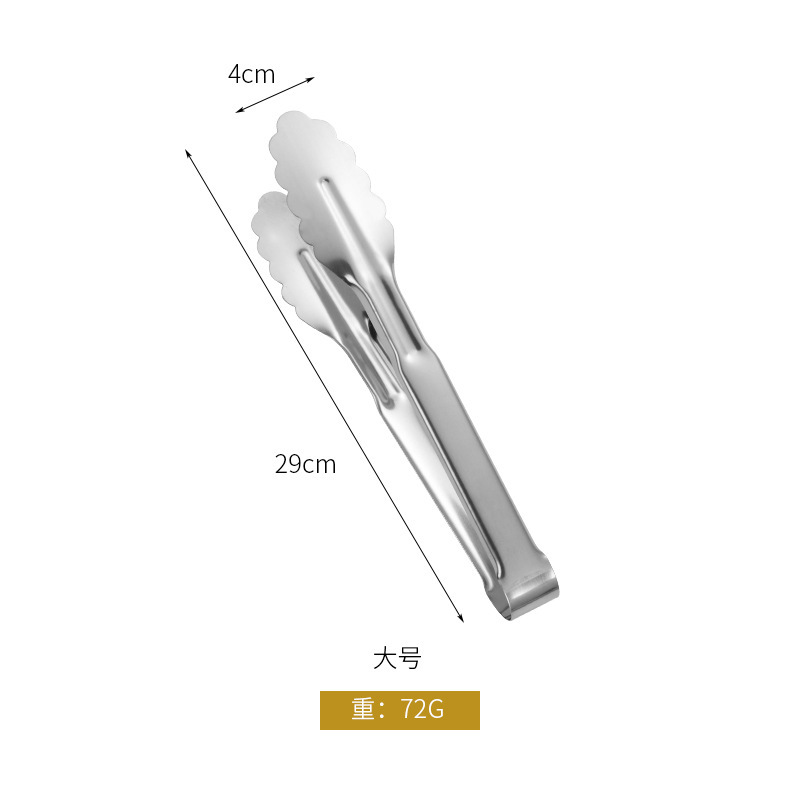 Factory wholesale stainless steel food tongs, barbecue food tongs, grilled meat tongs, bread tongs, kitchen and household food tongs details Picture