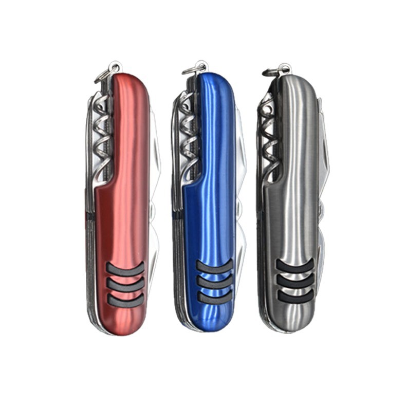A multi-functional Swiss knife with a three-cut case, 11 pieces, for outdoor camping, is portable and foldable Item Picture
