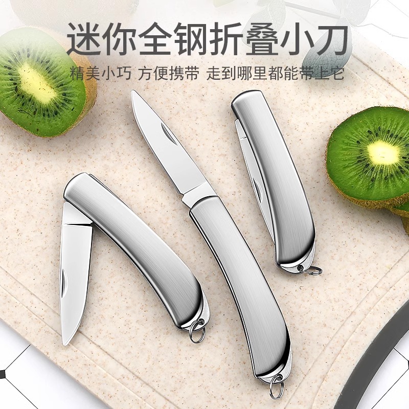Fruit knife, folding portable mini knife, sharp and high-hardness fruit knife, household peeler, portable key knife full figure