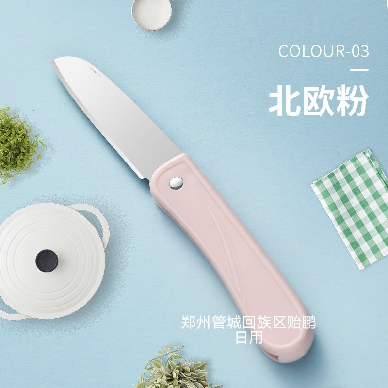 Large color folding knife, folding fruit knife, stainless steel fruit knife, peeler knife, multi-functional fruit and vegetable knife, one-yuan and two-yuan batch Application Scenario