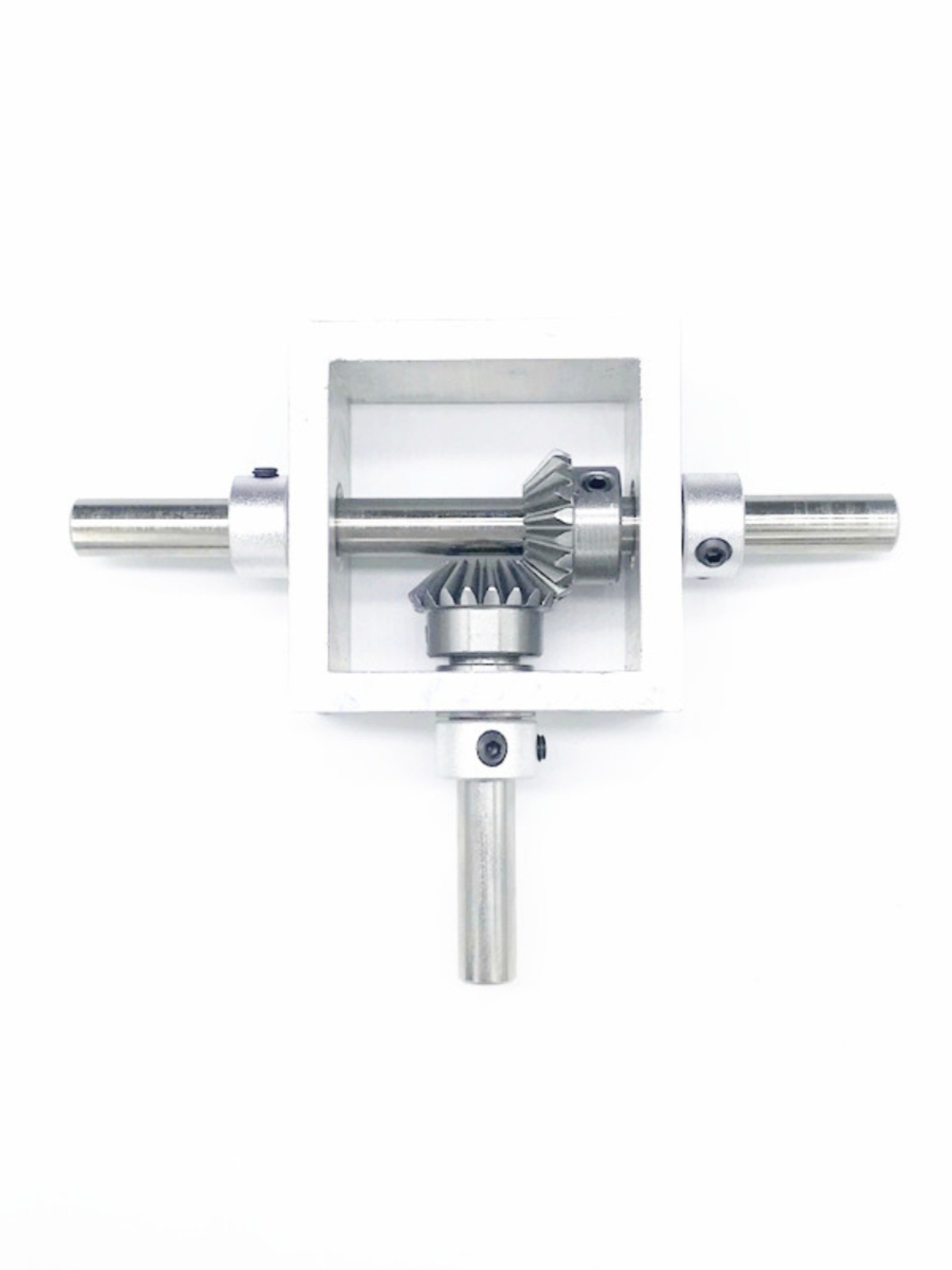 90-degree right-angle transmission reversing bevel gear box aluminum frame micro-miniature Angle changer 1:1 T-type guide box full figure