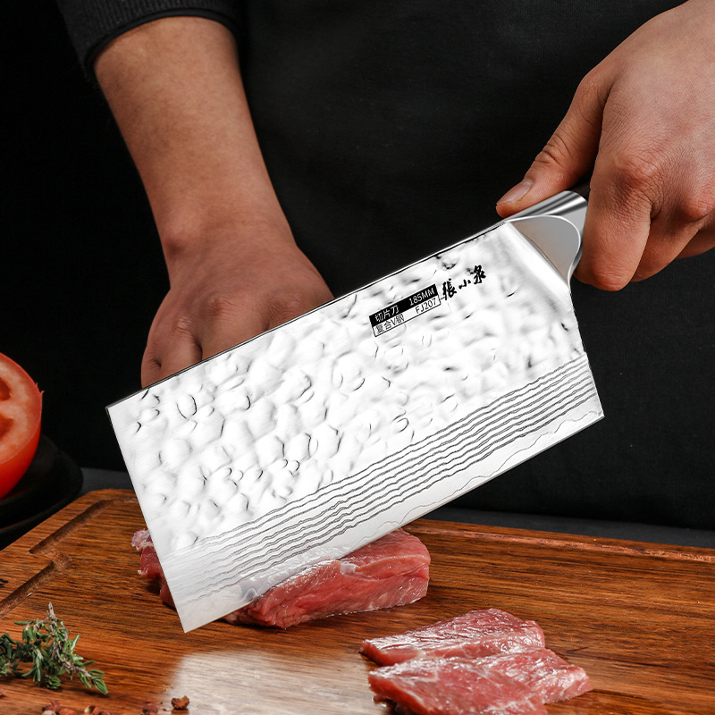 Zhang Xiaquan Star River Hammer Pattern Slicing Knife, Chef's Special kitchen slicing knife, commercial special sharp stainless steel knife, kitchen knife details Picture