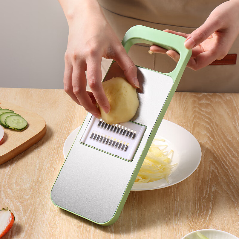 Vegetable slicer, grater, grater, kitchen potato shreds slicer, shreding magic tool, five cuts + hand guard Specification drawing