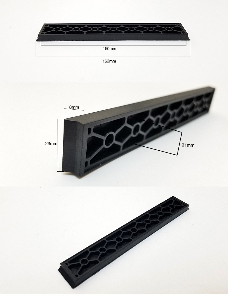 Fixed-angle sharpener, diamond abrasive grinding bar base, diamond thin grinding stone leather strip, plastic black honeycomb base Specification drawing