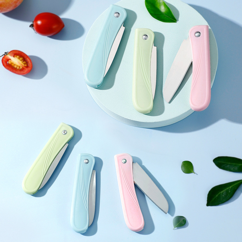 Fruit knife, folding knife, portable multi-functional, portable household stainless steel knife, fruit peel knife, kitchen knife details Picture