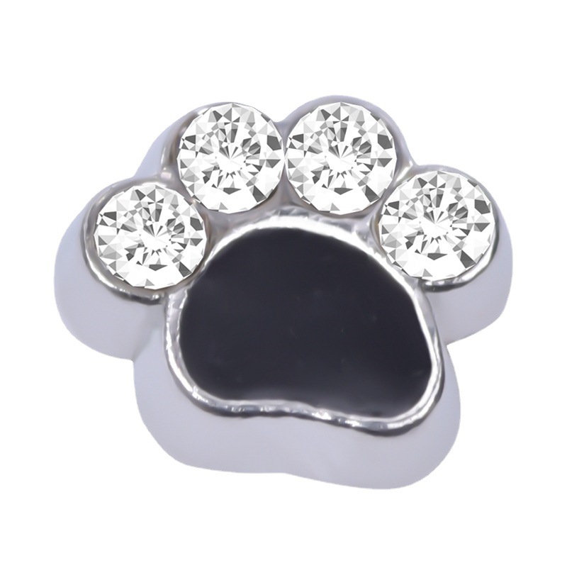 Best-selling colorful Cat Footprint Charm Module bracelet accessory DIY Patch Floating charms locket Item Picture