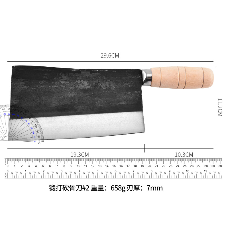 Forged kitchen knives, old-fashioned household steel slicing knives, sharp kitchen meat slicing knives, chef's special factory direct sales iron knives Item Picture
