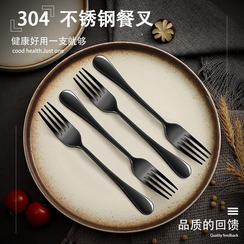 304 stainless steel thickened knife and fork, high-end Western tableware knife, fork and spoon set, restaurant, commercial and household consignment wholesale details Picture