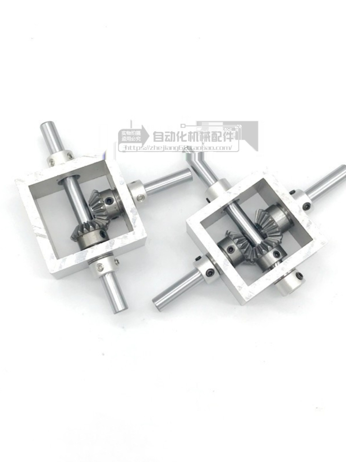 90-degree right-angle transmission reversing bevel gear box aluminum frame micro-miniature Angle changer 1:1 T-type guide box Item Picture
