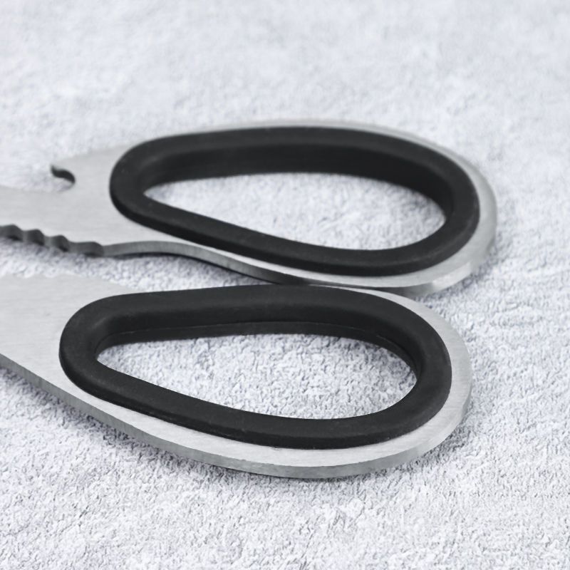 Kitchen multi-functional stainless steel scissors, sharp meat scissors, household scissors, all-steel food barbecue scissors, powerful chicken bone scissors Specification drawing