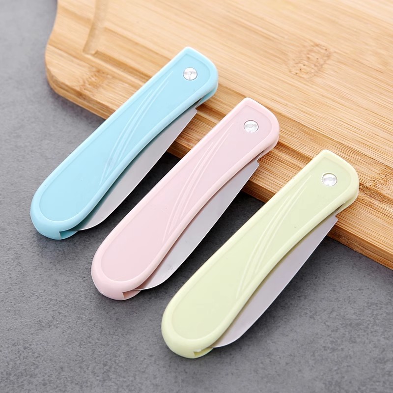 Stainless steel folding fruit knife, portable and small household peeler knife, kitchen knife, peeler knife, fruit knife details Picture