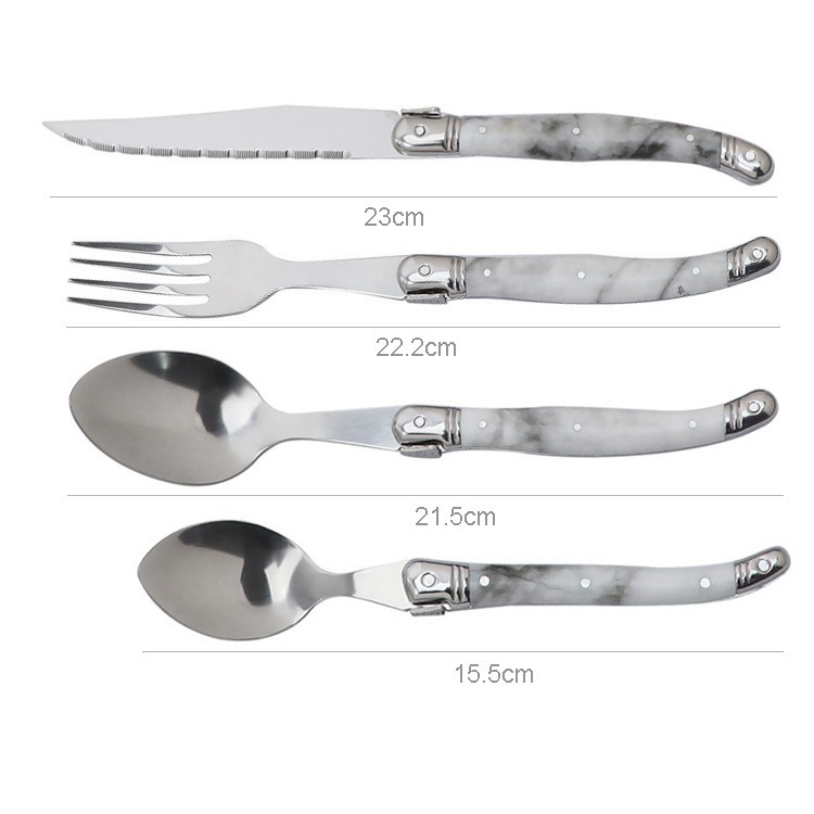 Black handle plate steak knife and fork soup knife, Western restaurant steak knife details Picture