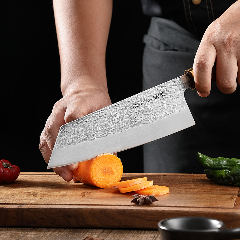 Export chef's knife, hand-forged high-chromium carbon stainless steel kitchen knife, solid wood hand-handled clam blade meat cutting knife details Picture