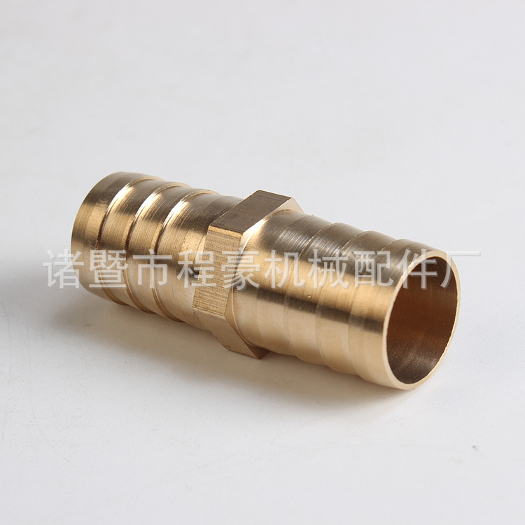 Copper one-character pagoda, through pagoda, straight-through two-way, air pipe joint at both ends, rubber pipe joint Specification drawing