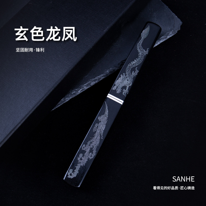 【 New Product 】 Black dragon and phoenix twin knives, exquisite and portable fruit knife, peeler knife, super sharp steak and dinner knife full figure